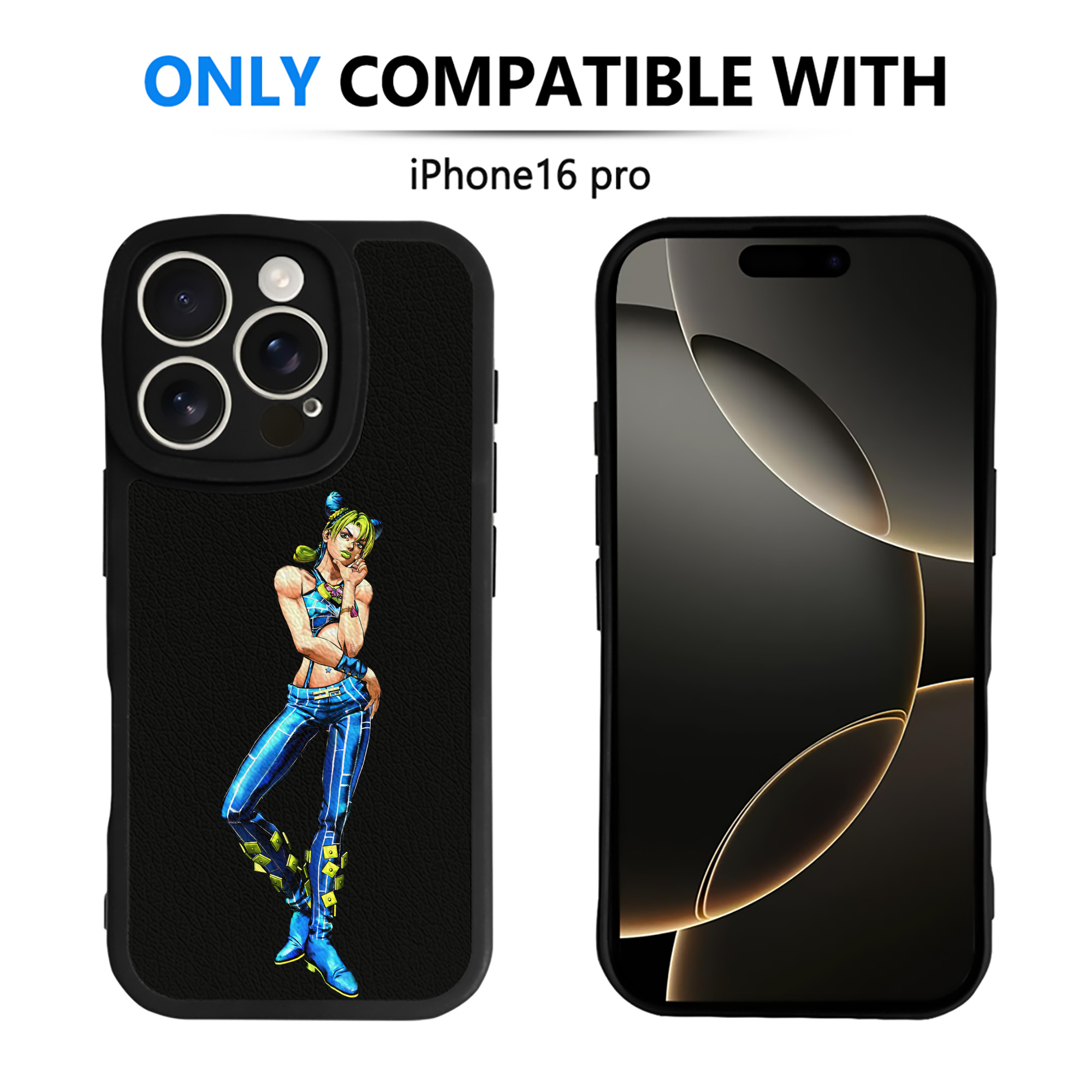 （画像用） "ジョジョの奇妙な冒険 くうじょう ジョリーン JoJo's Bizarre Adventure Jolyne Cujoh " 【iPhone 16シリーズ対応】シリコンスマホケース（レザー調） 材質：シリコン